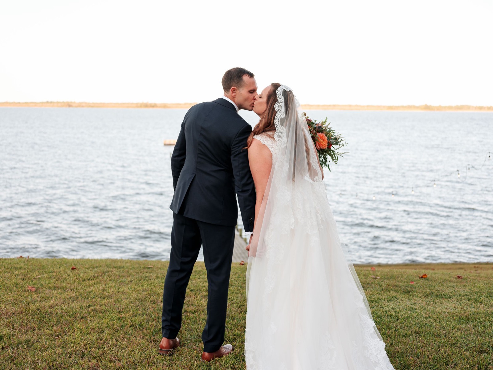 the couple beside the Neuse River